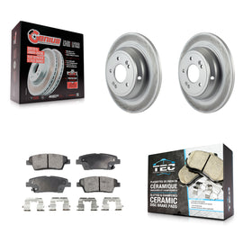 Rear Coated Disc Brake Rotors & Ceramic Pad Kit For Hyundai Genesis G80 Kia K900