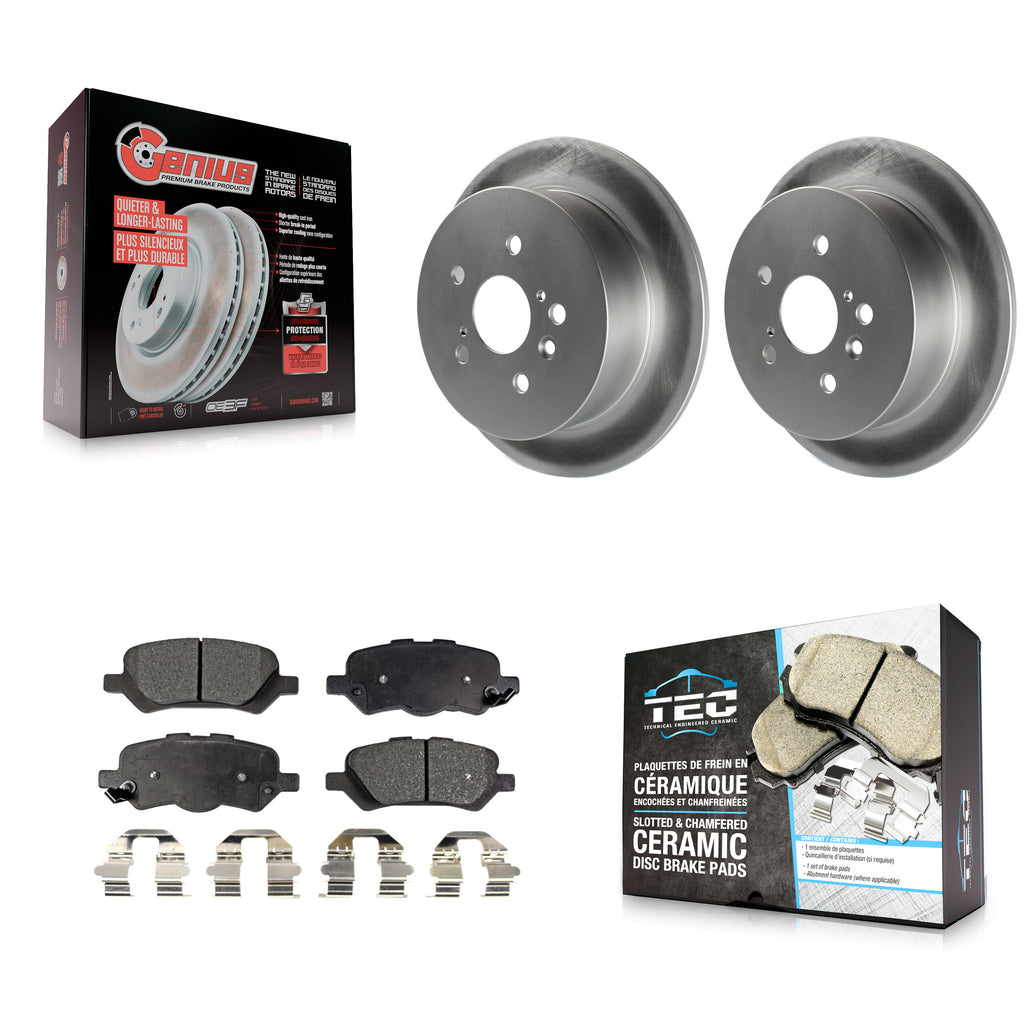 [Rear] 2009-2016 Toyota Venza Premium Coated Rotors & Ceramic Pads Brake Kit For Max Braking