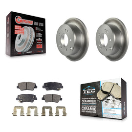 [Rear] 2010-2013 Kia Soul Premium Coated Rotors & Ceramic Pads Brake Kit For Max Braking