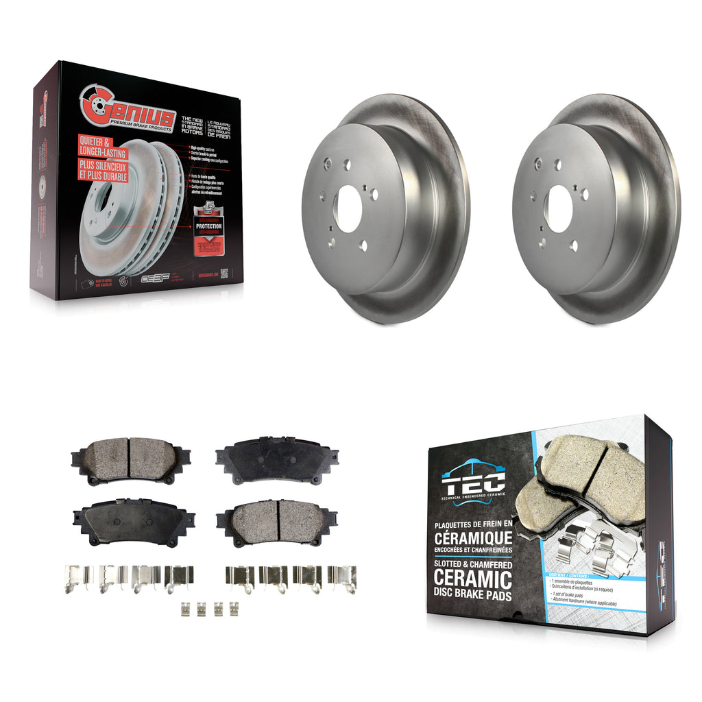Rear Coated Brake Rotor Ceramic Pad Kit For Toyota Highlander Sienna Lexus RX350