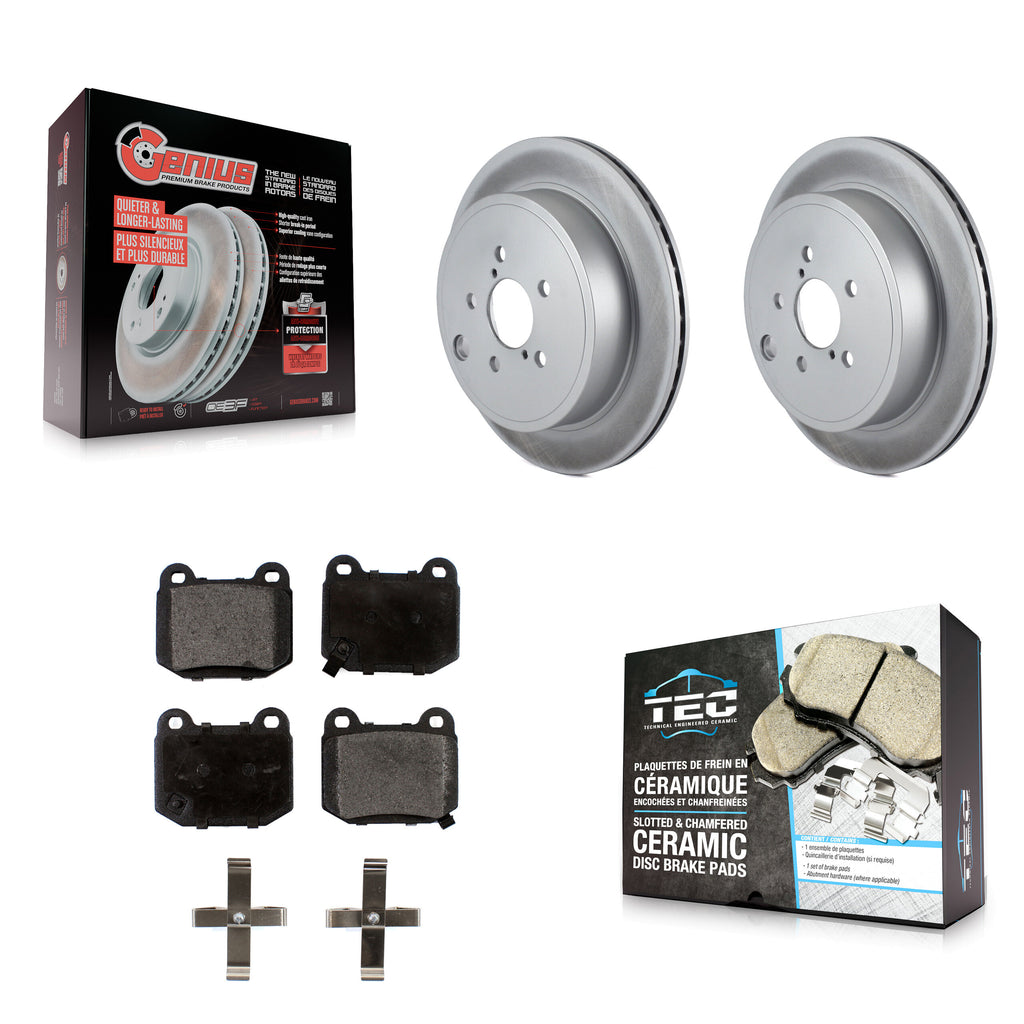 Rear Coated Disc Brake Rotors And Ceramic Pads Kit For Subaru BRZ Toyota 86