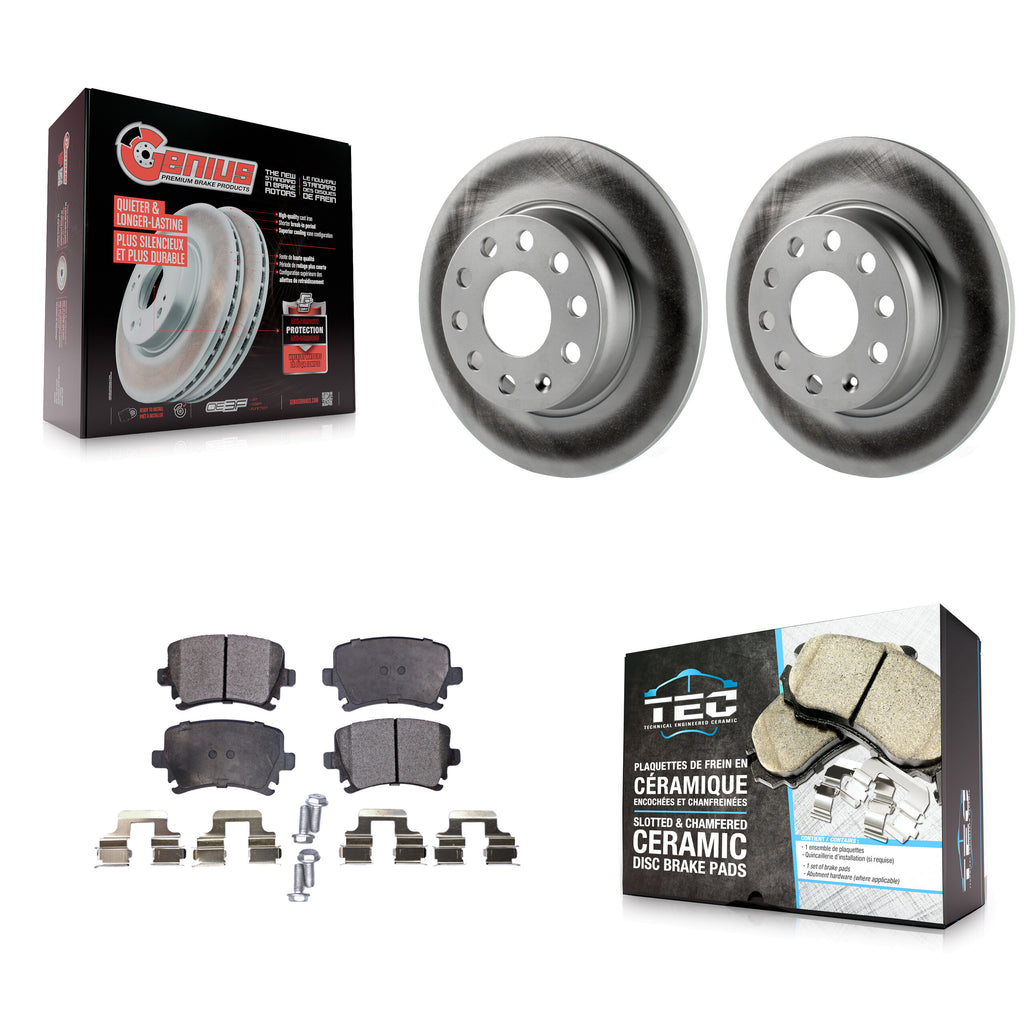 Rear Coated Disc Brake Rotors And Ceramic Pads Kit For Volkswagen GTI