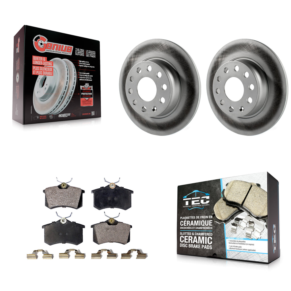 Rear Coated Disc Brake Rotors And Ceramic Pads Kit For Volkswagen Beetle Golf