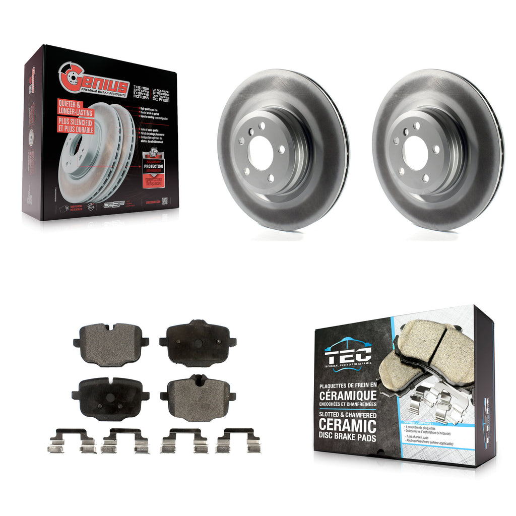 Rear Coat Brake Rotors Ceramic Pad Kit For 16-19 BMW Alpina B6 xDrive Gran Coupe