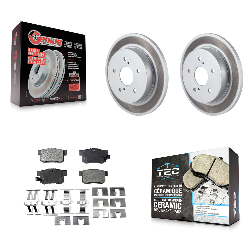 [Rear] 2010-2013 Suzuki Kizashi Premium Coated Rotors & Ceramic Pads Brake Kit For Max Braking