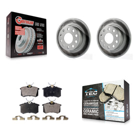 Rear Coated Disc Brake Rotors & Ceramic Pad Kit For Volkswagen Jetta Beetle Golf