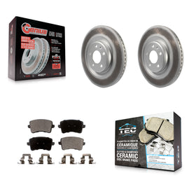 Rear Coated Disc Brake Rotors & Ceramic Pad Kit For Audi Q5 A5 SQ5 Quattro S5 A4