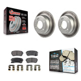 Rear Coated Brake Rotors Ceramic Pad Kit For Hyundai Elantra Tucson Kia Sportage