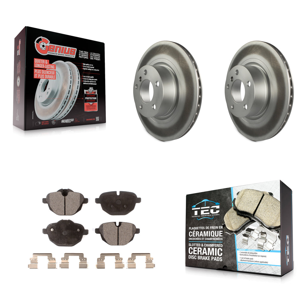 Rear Coated Disc Brake Rotors And Ceramic Pads Kit For BMW X3 X4