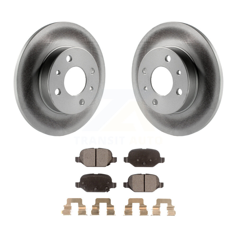 Rear Coated Disc Brake Rotors And Ceramic Pads Kit For Fiat 500