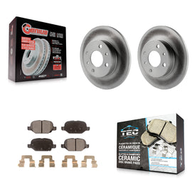 Rear Coated Disc Brake Rotors And Ceramic Pads Kit For Fiat 500