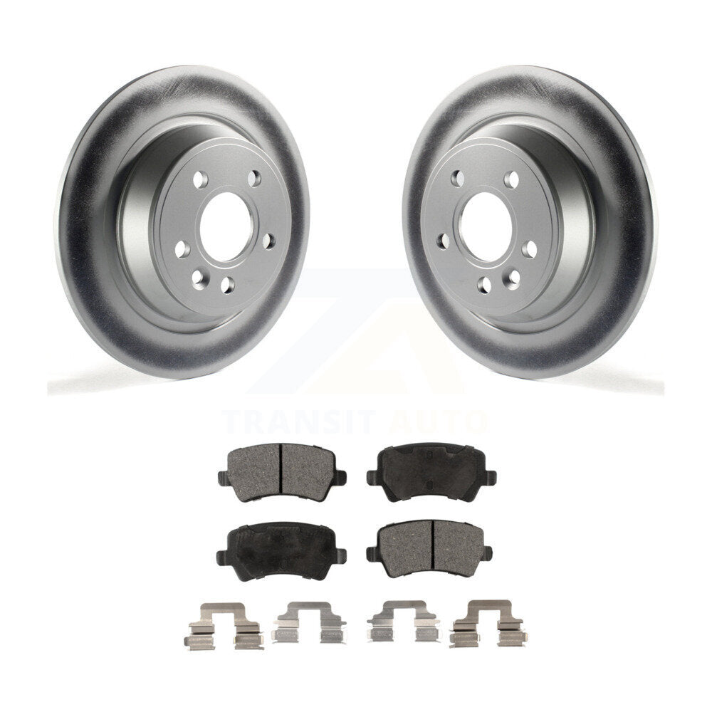 Rear Coat Disc Brake Rotor Ceramic Pad Kit For 2012-2015 Land Rover Range Evoque