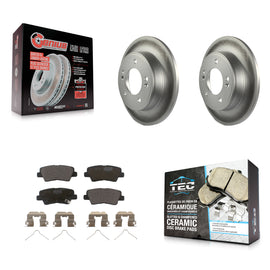 Rear Coated Disc Brake Rotors Ceramic Pad Kit For Hyundai Elantra Kia Soul Venue