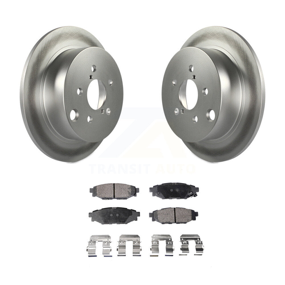 Rear Coated Brake Rotor Ceramic Pad Kit For Subaru Forester Impreza Crosstrek XV