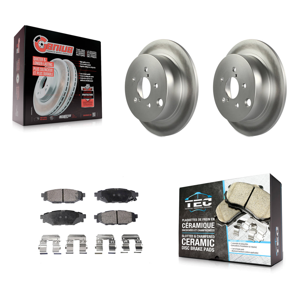 Rear Coated Brake Rotor Ceramic Pad Kit For Subaru Forester Impreza Crosstrek XV