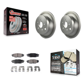 Rear Coated Brake Rotor Ceramic Pad Kit For Subaru Forester Impreza Crosstrek XV