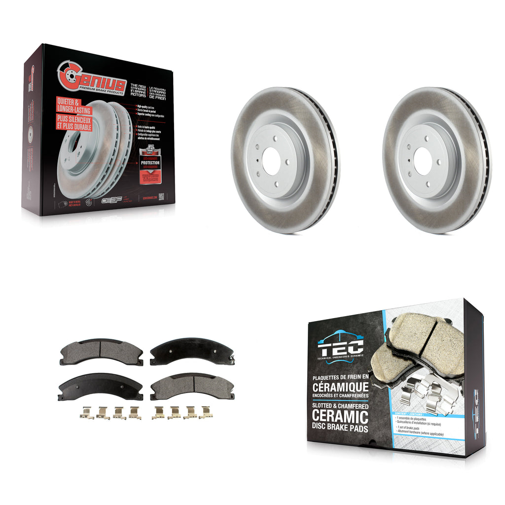 Rear Coat Brake Rotors Ceramic Pad Kit For 2012-2021 Nissan NV2500 NV3500 NV1500