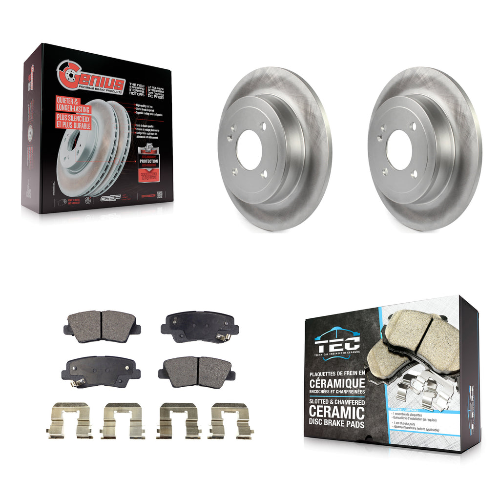 Kit de rotors de frein à disque à revêtement arrière et de plaquettes en céramique pour Hyundai Accent 2011 