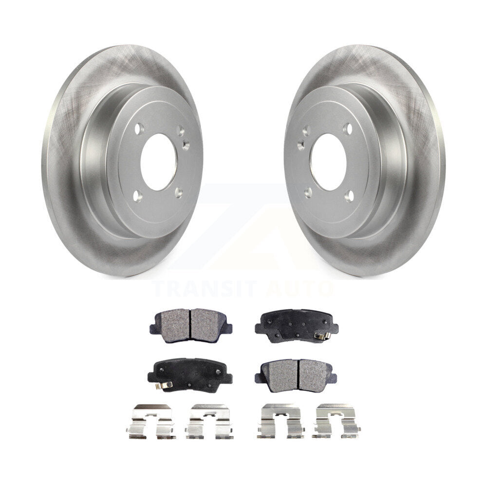 Rear Coated Disc Brake Rotors And Ceramic Pads Kit For Hyundai Accent Kia Rio