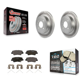 Rear Coated Disc Brake Rotors And Ceramic Pads Kit For Hyundai Accent Kia Rio