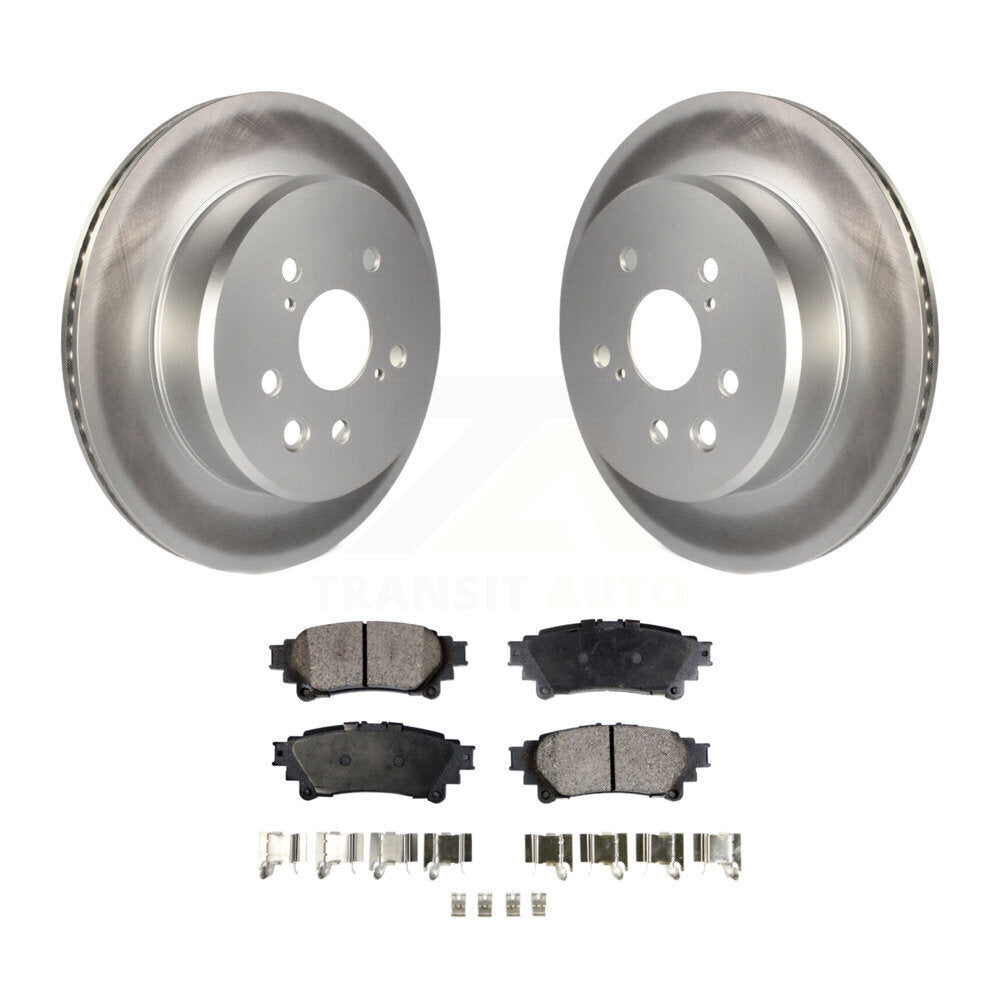 Rear Coated Brake Rotor Ceramic Pad Kit For Lexus GS350 IS300 IS200t IS350 RC350