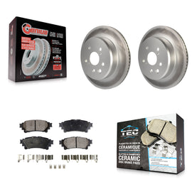 Rear Coated Brake Rotor Ceramic Pad Kit For Lexus GS350 IS300 IS200t IS350 RC350