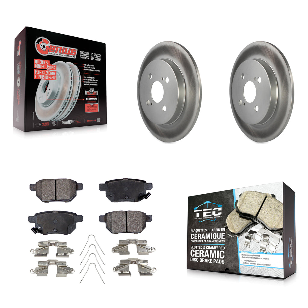 Kit de rotors de frein à disque à revêtement arrière et de plaquettes en céramique pour Toyota Yaris 2012 – 2018 