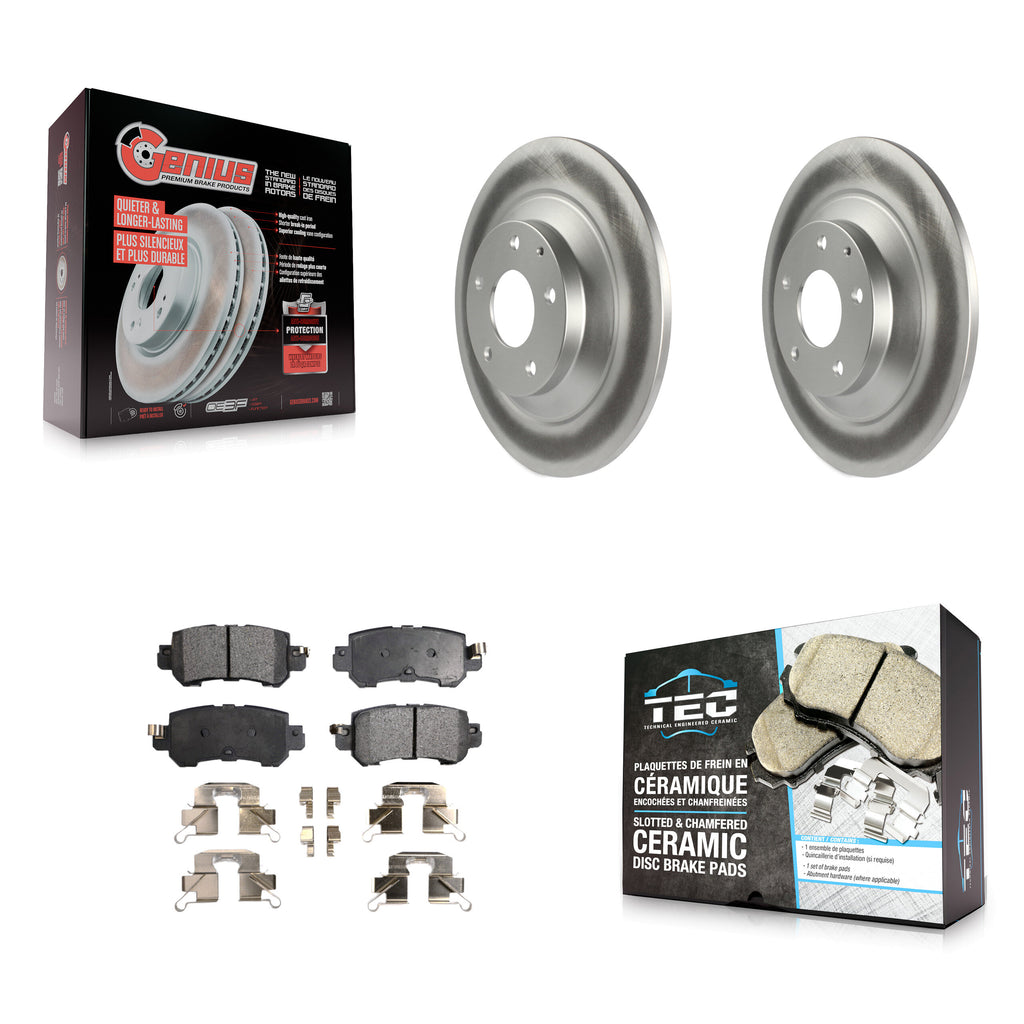 Rear Coated Disc Brake Rotors And Ceramic Pads Kit For Mazda CX-5
