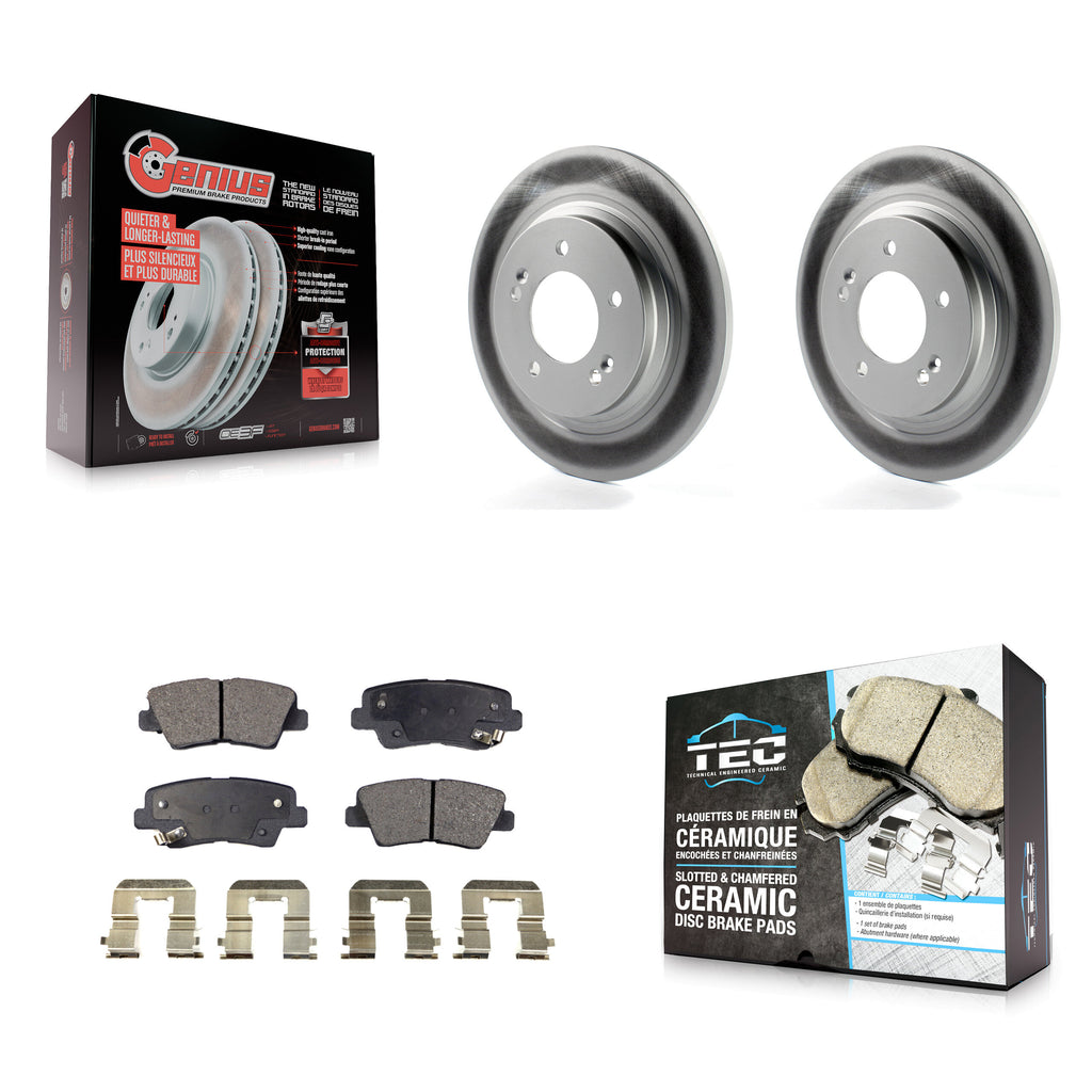 Rear Coated Disc Brake Rotors And Ceramic Pads Kit For Hyundai Sonata Azera