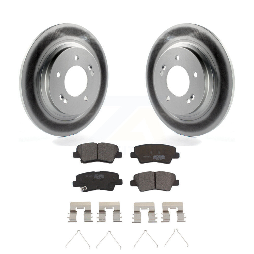 Rear Coated Brake Rotor Ceramic Pad Kit For Hyundai Sonata Kia Optima Elantra GT