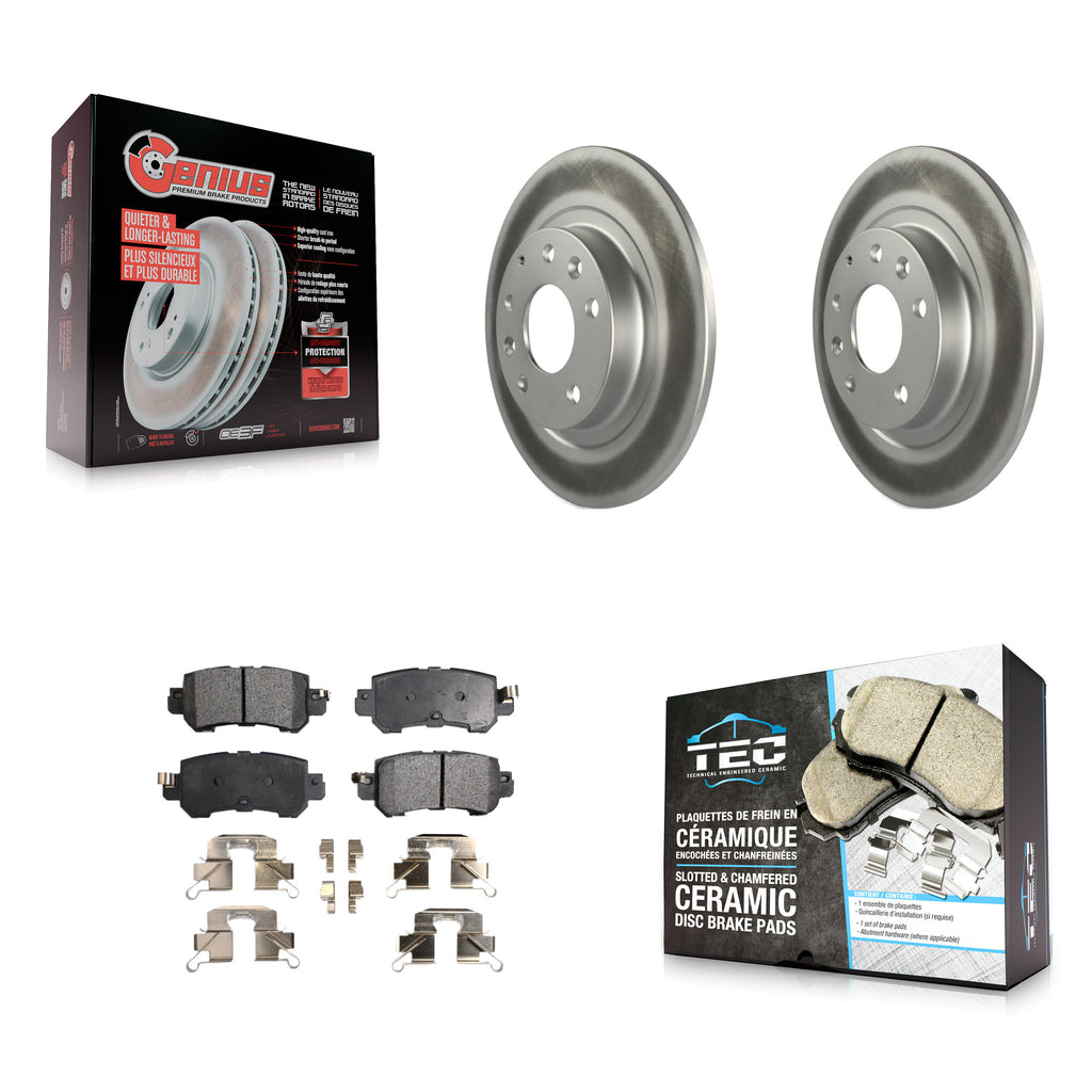 Kit de rotors de frein à disque à revêtement arrière et de plaquettes en céramique pour Mazda CX-3 2016 – 2018 