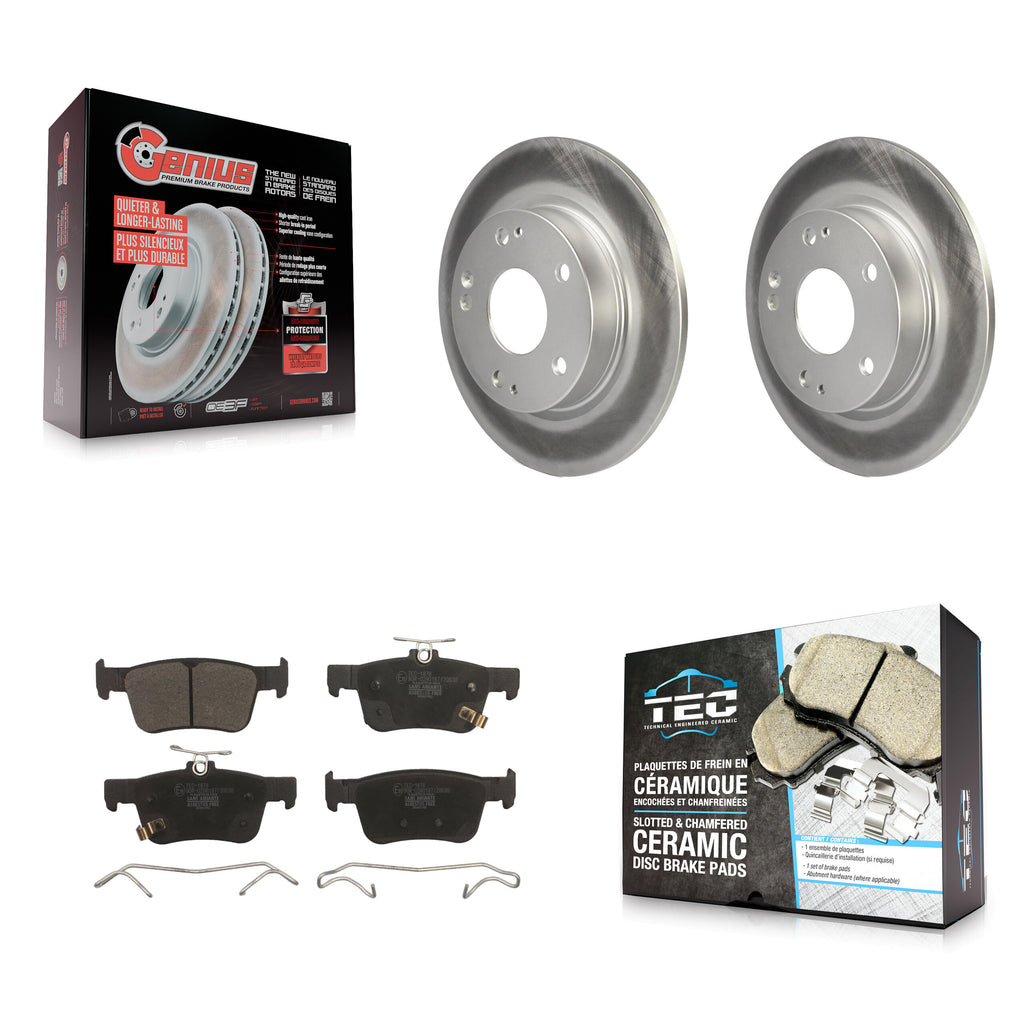 Rear Coated Disc Brake Rotors And Ceramic Pads Kit For Honda Civic
