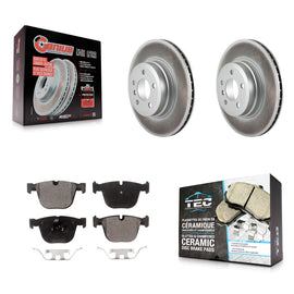 Rear Coated Disc Brake Rotors And Ceramic Pads Kit For BMW X5 X6