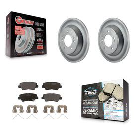 Rear Coated Brake Rotors Ceramic Pad Kit For Kia Rondo With Manual Parking
