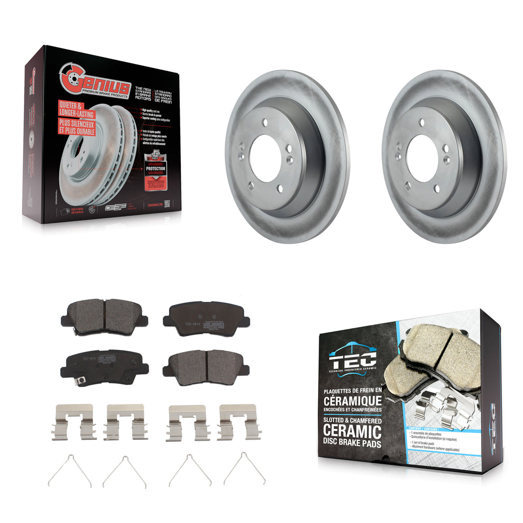 Rear Coat Brake Rotors Ceramic Pad Kit For Kia Rondo With Electric Parking