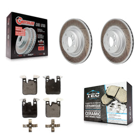 Rear Coated Brake Rotor Ceramic Pad Kit For BMW 328i 428i 320i xDrive 228i M235i