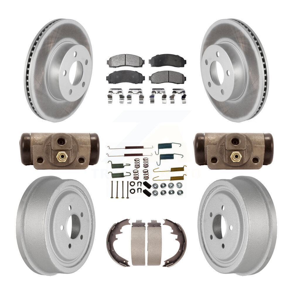 Front Rear Coated Brake Rotor Ceramic Pad & Drum Kit (9Pc) For Ford Ranger Mazda