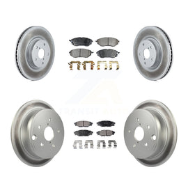 Front Rear Coated Disc Brake Rotors And Ceramic Pads Kit For Subaru WRX