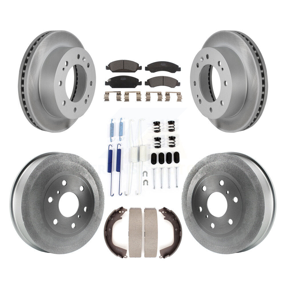 Front Rear Coated Rotors Ceramic Pad Drum Kit (7Pc) For Chevrolet Silverado 1500