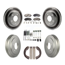 Charger l'image dans la galerie, Front Rear Coated Disc Brake Rotors Ceramic Pad Drum Kit (7Pc) For Dodge Caliber