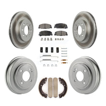 Charger l&#39;image dans la galerie, Front Rear Coated Disc Brake Rotors Ceramic Pad &amp; Drum Kit (7Pc) For Honda Civic