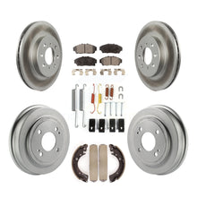 Charger l&#39;image dans la galerie, Front Rear Coated Disc Brake Rotors Ceramic Pad &amp; Drum Kit (7Pc) For Honda Civic