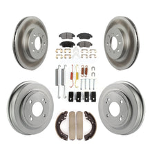 Charger l&#39;image dans la galerie, [Front+Rear] 2007-2008 Honda Fit Coated Rotor Drum Brake Kit &amp; Ceramic Pads For Max Braking