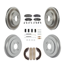 Charger l&#39;image dans la galerie, Front Rear Coated Disc Brake Rotors Ceramic Pad &amp; Drum Kit (7Pc) For Honda Civic