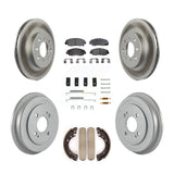 Front Rear Coated Disc Brake Rotors Ceramic Pad & Drum Kit (7Pc) For Honda Civic