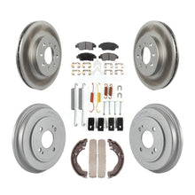 Charger l'image dans la galerie, Front Rear Coated Disc Brake Rotors Ceramic Pad And Drum Kit (7Pc) For Honda Fit