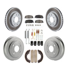 Charger l&#39;image dans la galerie, Front Rear Coated Disc Brake Rotors Ceramic Pad &amp; Drum Kit (7Pc) For Honda Civic