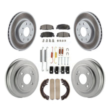 Charger l'image dans la galerie, Front Rear Coated Disc Brake Rotors Ceramic Pad &amp; Drum Kit (7Pc) For Honda Civic