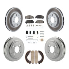 Charger l&#39;image dans la galerie, Front Rear Coated Disc Brake Rotors Ceramic Pad &amp; Drum Kit (7Pc) For Honda Civic