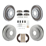 Front Rear Coated Disc Brake Rotors Ceramic Pad & Drum Kit (7Pc) For Honda Civic